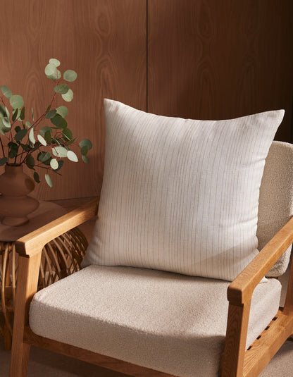 Cozy Earth Striped Linen Throw Pillow