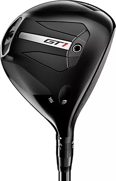 Men's black GT1 golf driver club with silver detailing, featured on Mann men's marketplace