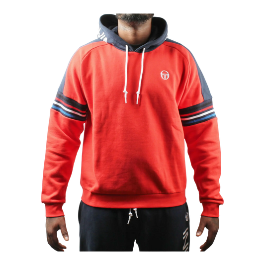 Size XS/S Sergio Tacchini Dominic Pull-Over Men Hoodie Vintage Red/Navy/White