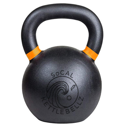 SoCal Kettlebellz 28 kg (62 lb) Powder-Coated Cast-Iron Kettlebell – Black