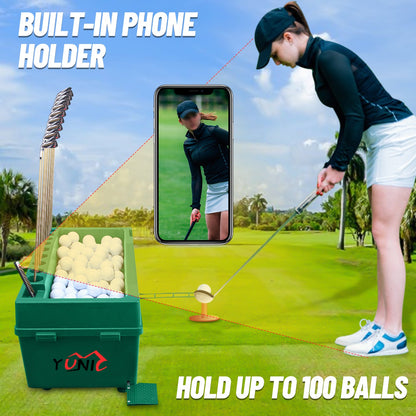 Yunic Golf Ball Dispenser Machine Powerless Automatic Tee Up - Mann