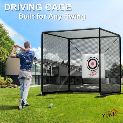 Yunic Golf Driving Practice Cage (Black) - Mann