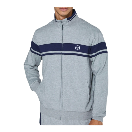 Size S Sergio Tacchini Damarindo Mixed Media Archivio Men Track Jacket Quite Grey