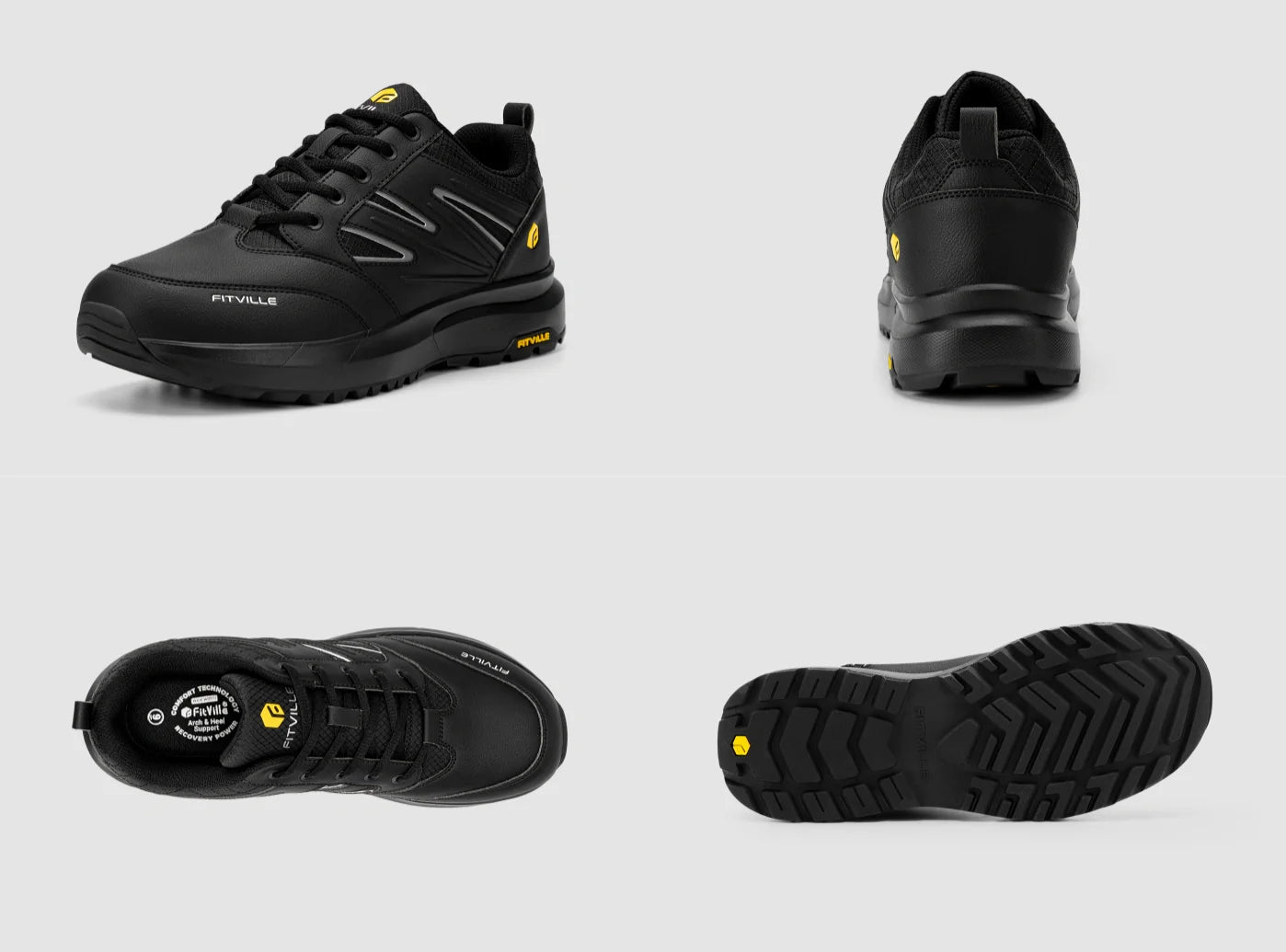 FitVille Men's Low - Top Sturdy Core Hiking Shoes V2 - 7