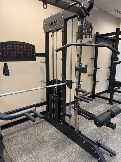 SFE All-in-One Home Gym, Power Rack w/ Smith Machine & Functional Trainer w/ 2x - 220lb Weight Stacks