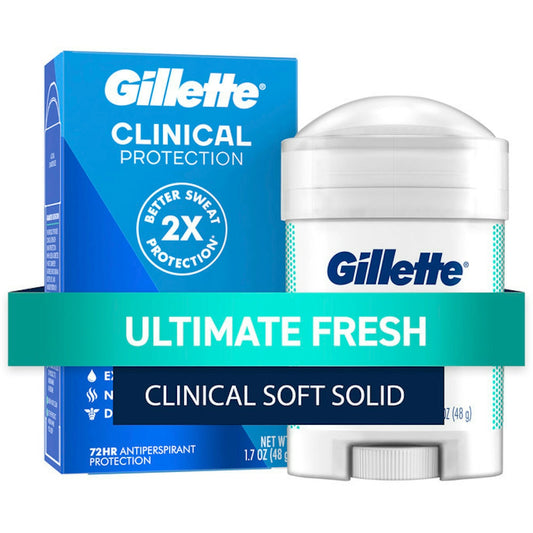 Gillette Clinical Ultimate Fresh Soft Solid Antiperspirant Deodorant, 1.7 oz