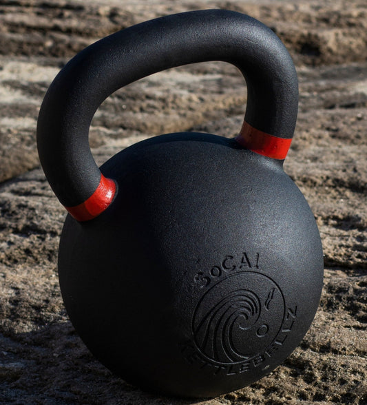 SoCal Kettlebellz 32 kg (70 lb) Powder-Coated Cast-Iron Kettlebell – Black