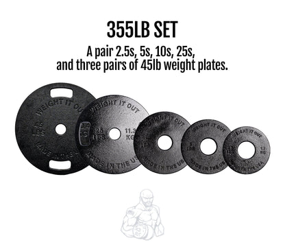Weight It Out - 
Cast Iron Machined Weight Plate Sets - Mann
