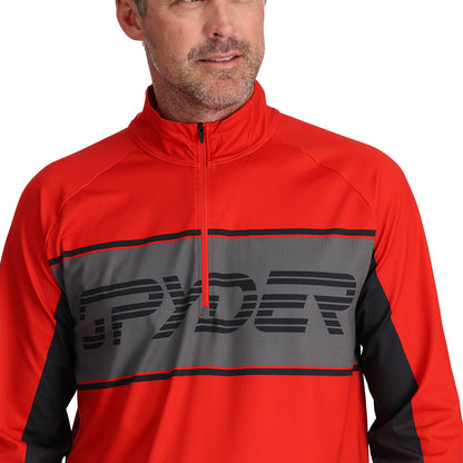 Size L Spyder Paramount Half Zip T-Neck  - Volcano