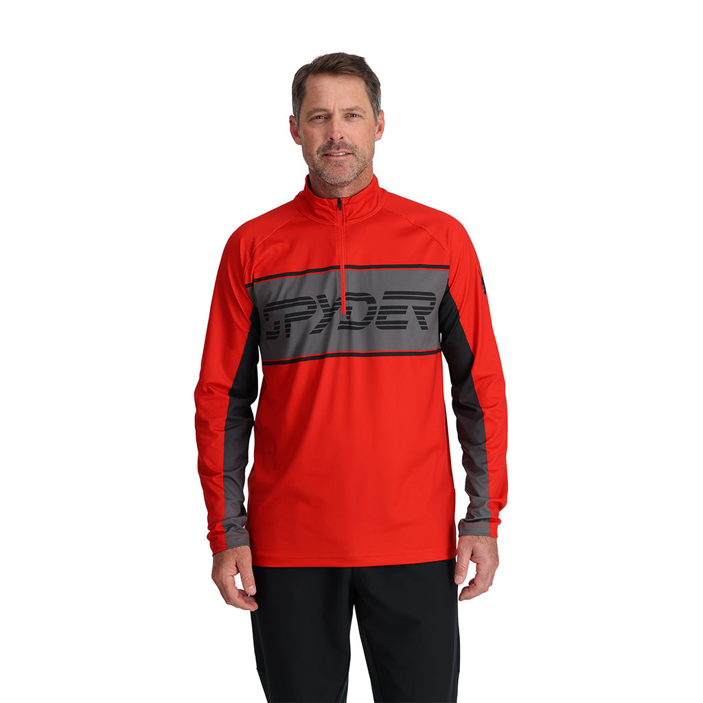 Size L Spyder Paramount Half Zip T-Neck  - Volcano