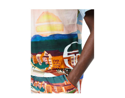 Size M Sergio Tacchini Ciudad Men T-Shirt Cherry Tomato Multi