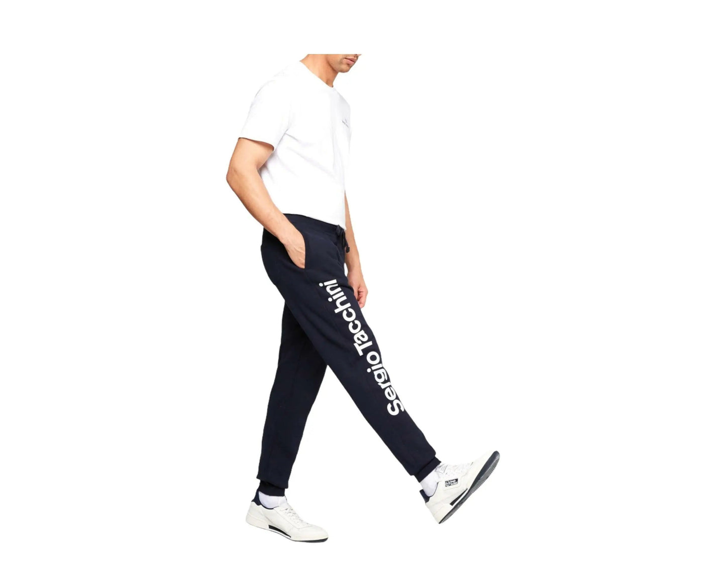 Size S Sergio Tacchini Nizard Men Sweatpants Night Sky/White