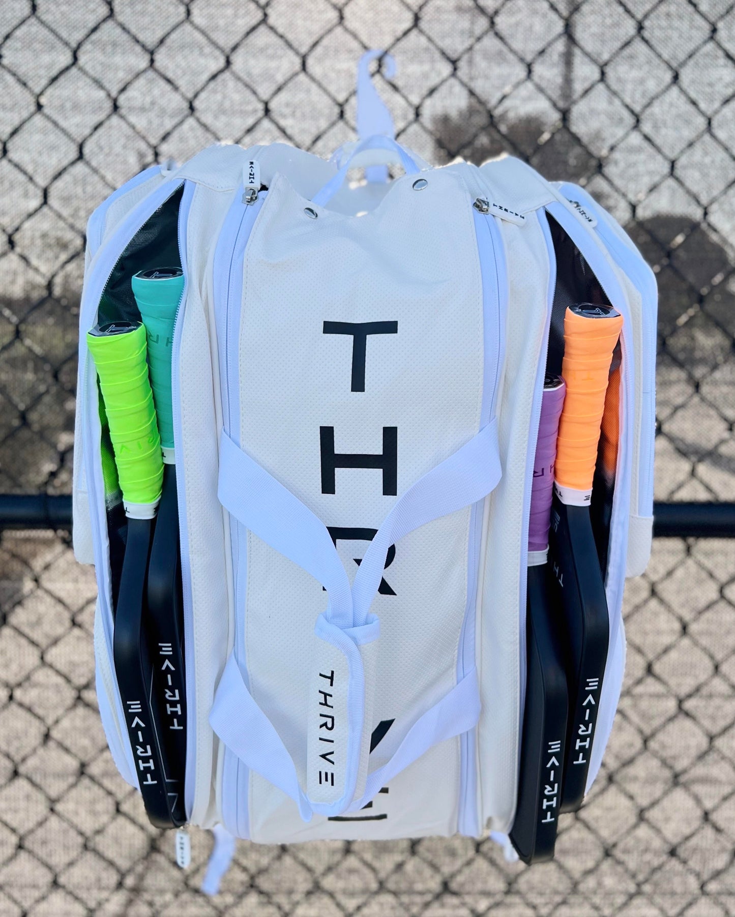 Thrive Pickleball Elite Pro Tour Bag w/ Shoe Bag - WHITE - Mann