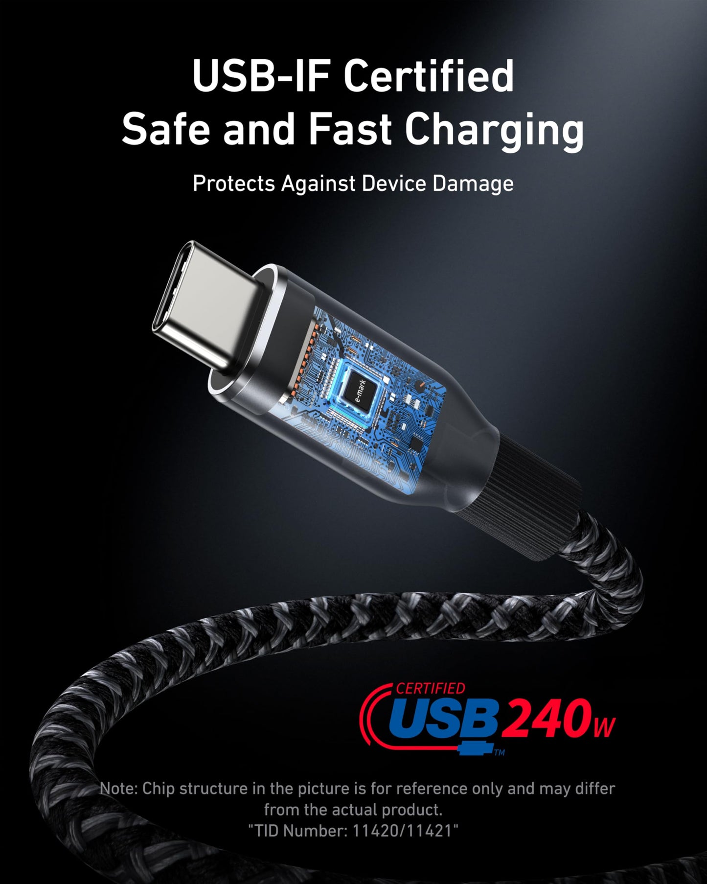 Anker Prime USB-C to USB-C Cable (240W, Upcycled-Braided) - Mann