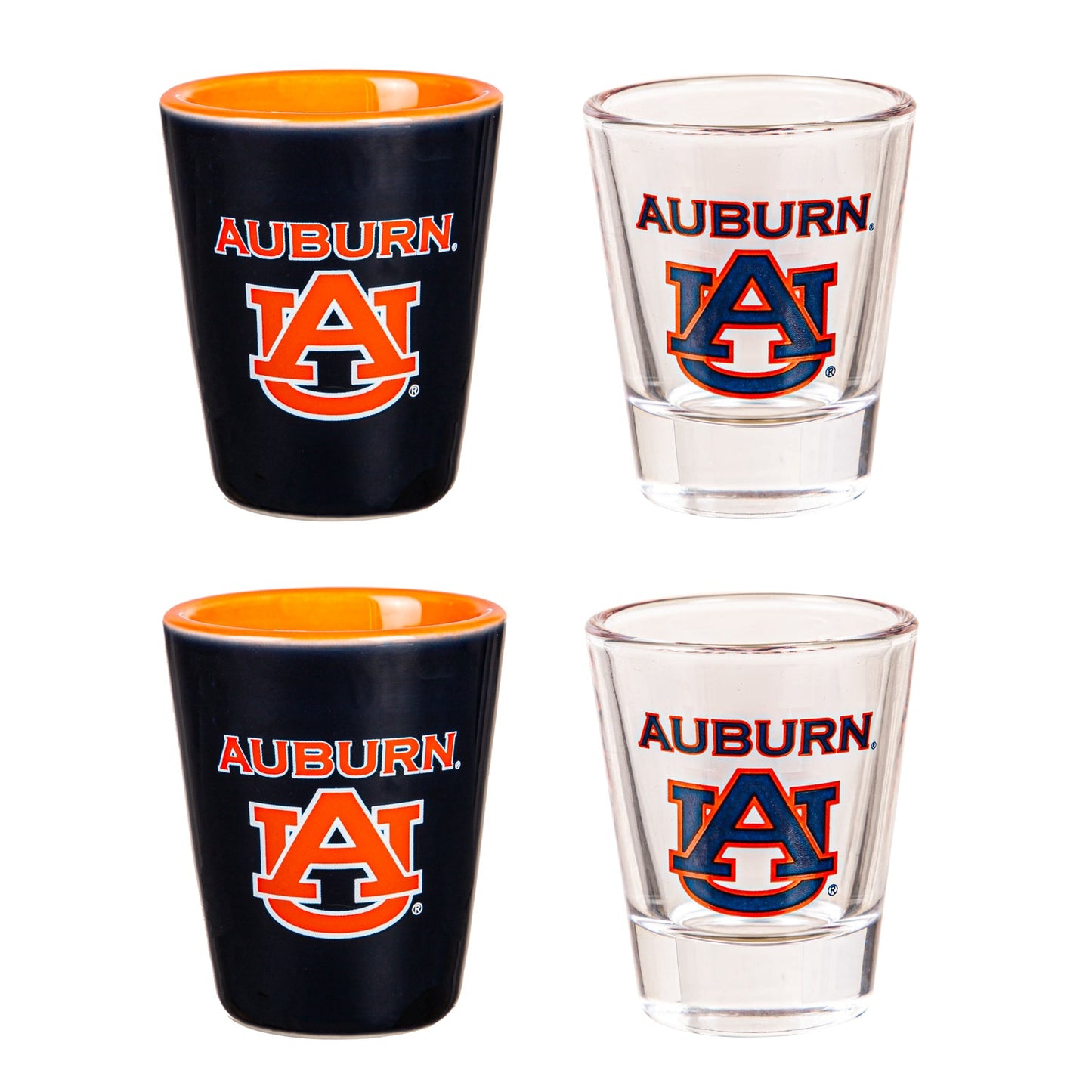 Auburn Tigers - NCAA Glass and Ceramic Shot Glass Set - Mann