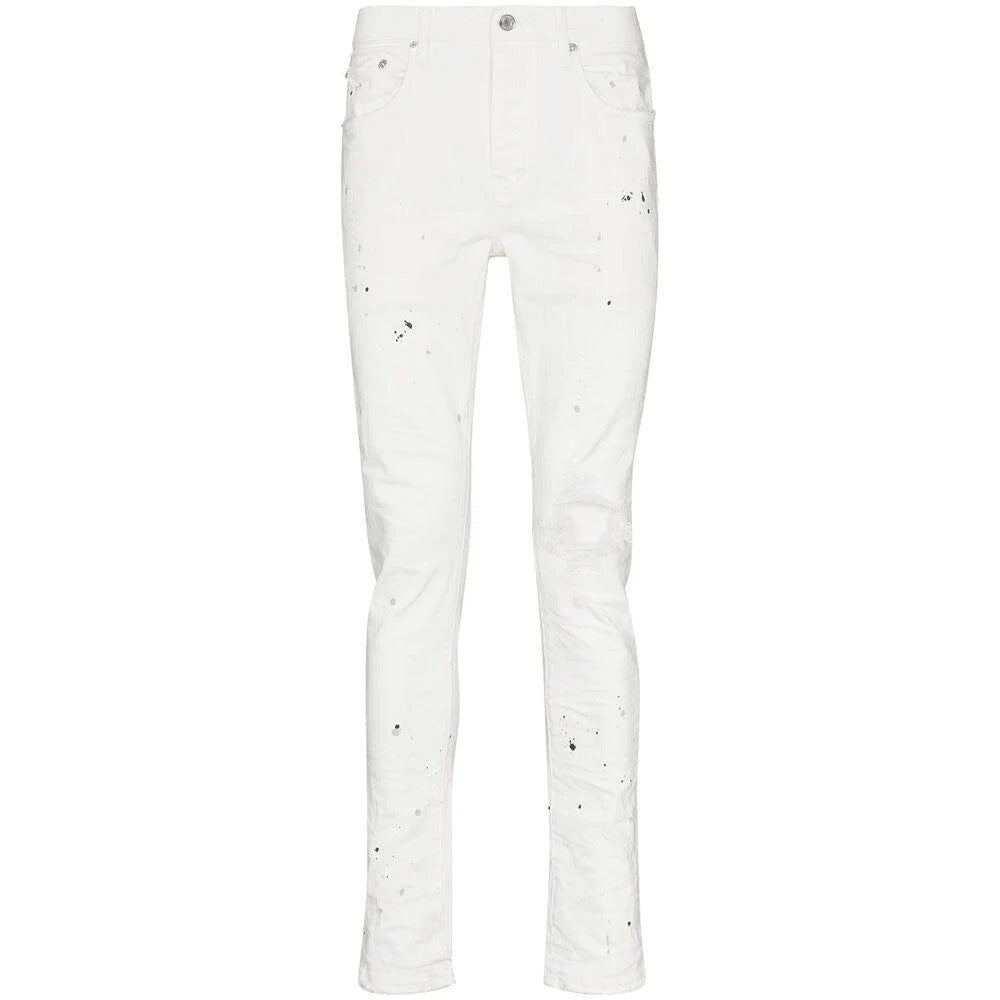 PURPLE Optic White Paint Jeans