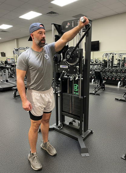 SFE Selectorized Standing Multi-Flight Shoulder Raise w/ 250lb Weight Stack