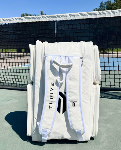 Thrive Pickleball Elite Pro Tour Bag w/ Shoe Bag - WHITE - Mann