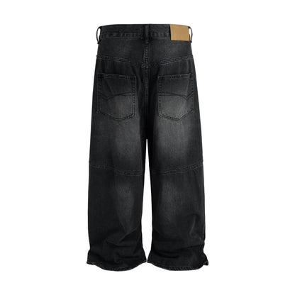 UNDEVELOPED Noir Baggy Biker Denim