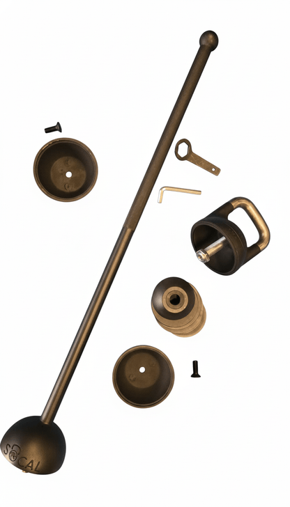 SoCal Kettlebellz 6–12 kg (13–26 lb) Adjustable Mace/Kettlebell System – Powder-Coated Cast-Iron – Black