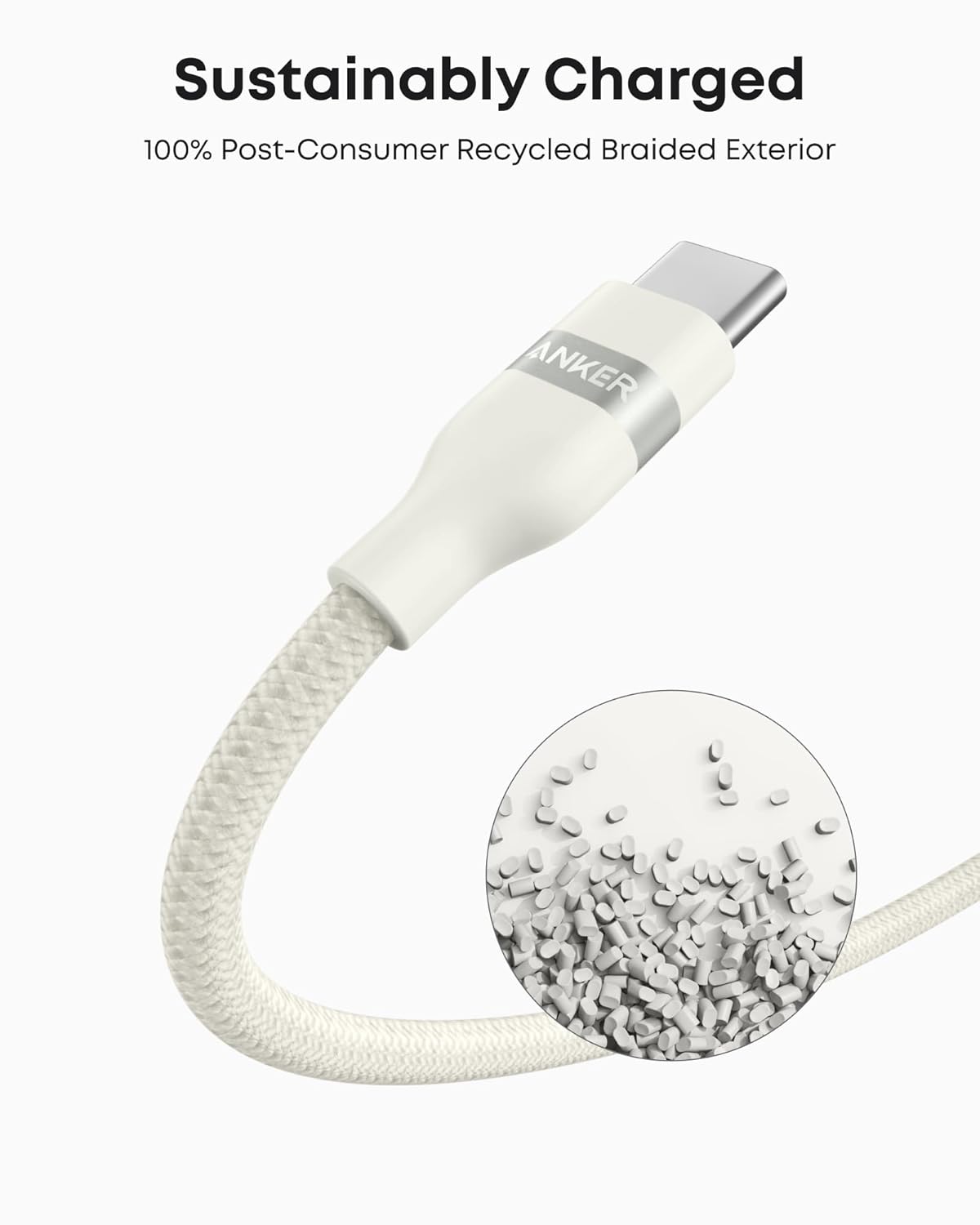 Anker USB-A to USB-C Cable (3 ft/6 ft, Upcycled-Braided) - Mann