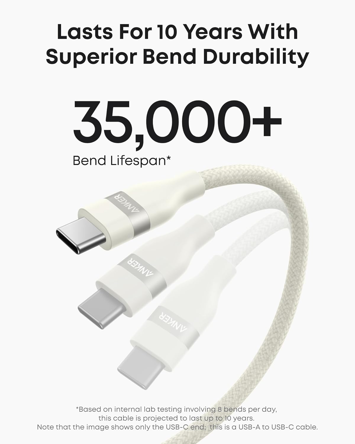 Anker USB-A to USB-C Cable (3 ft/6 ft, Upcycled-Braided) - Mann