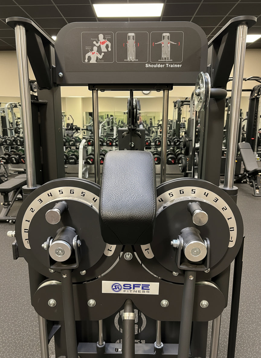 SFE Selectorized Standing Multi-Flight Shoulder Raise w/ 250lb Weight Stack