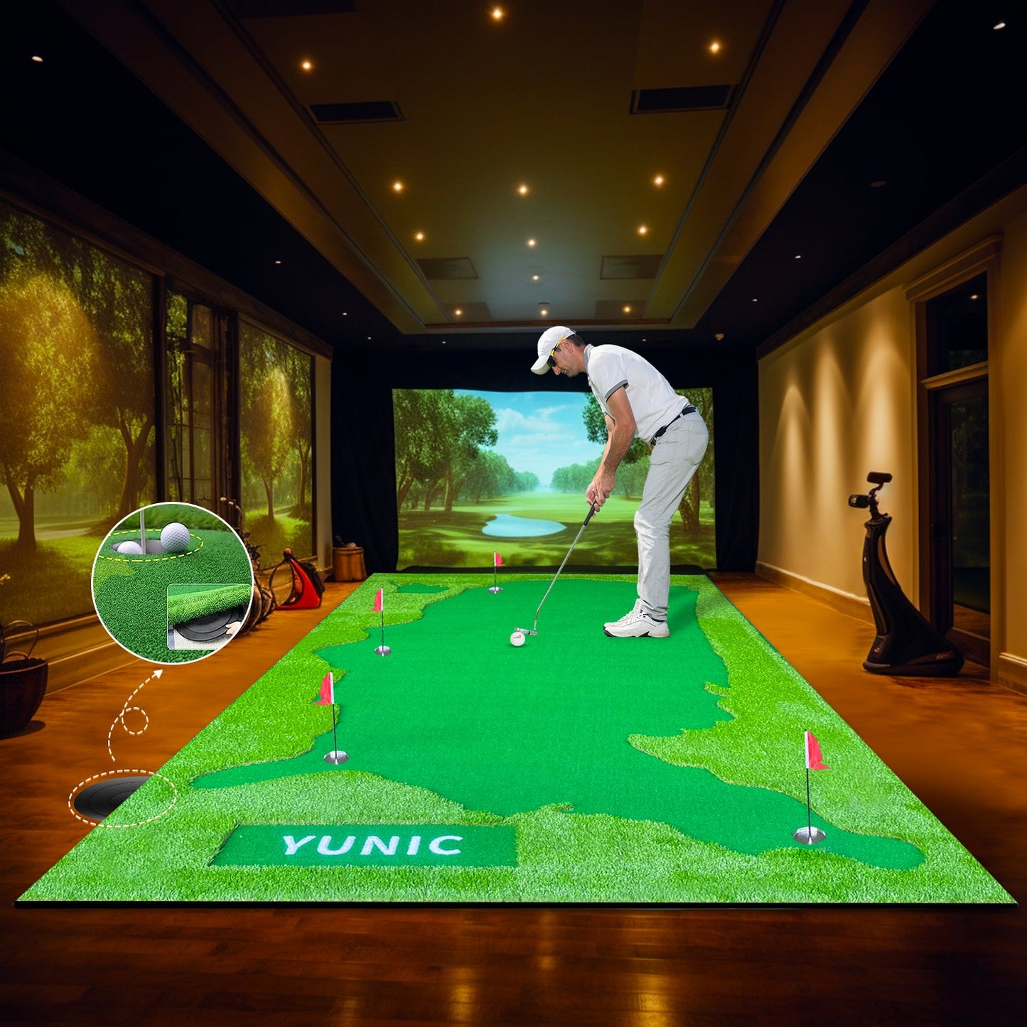 Yunic Golf Putting Green (16ft, Style US Map) - Mann