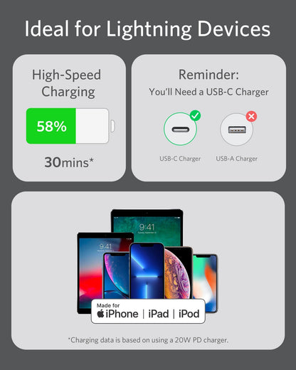 Anker 641 USB-C to Lightning Cable (Flow, Silicone) - Mann