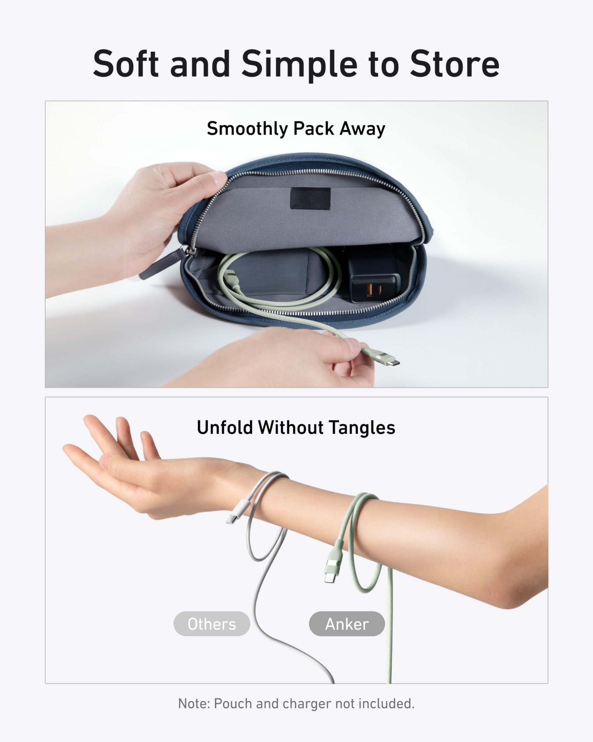 Anker USB-C to USB-C Cable (3 ft / 6 ft, 240W, Upcycled-Braided) - Mann