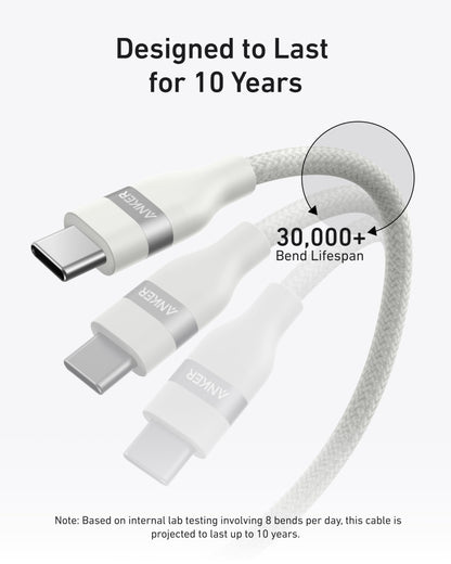 Anker USB-C to USB-C Cable (3 ft / 6 ft, 240W, Upcycled-Braided) - Mann