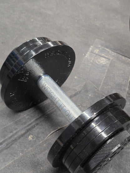 Weight It Out - Adjustable Standard 1" Dumbbell Handles Screwable Pair and Collars - Stainless Steel