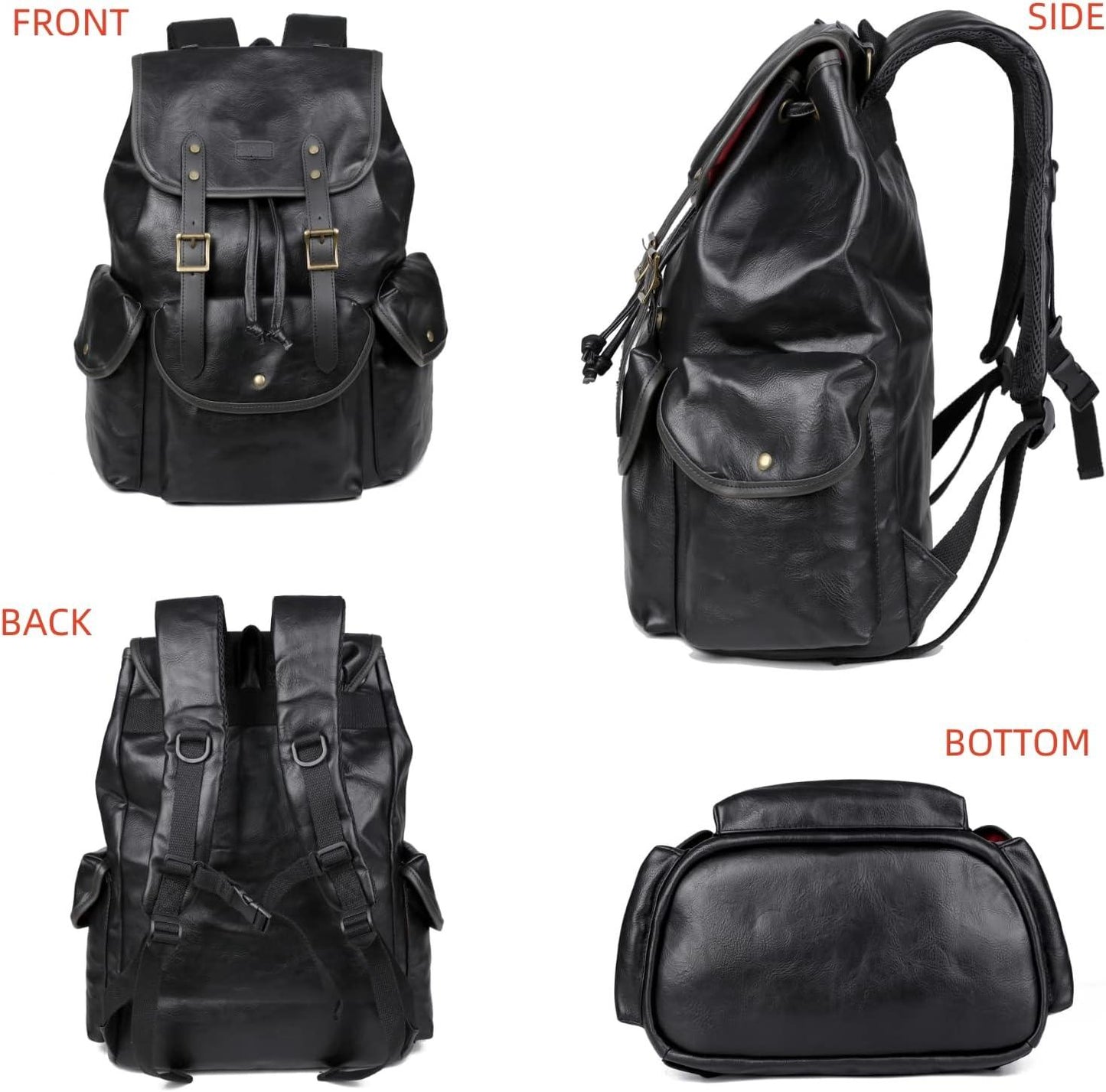 FR Fashion Co. 15.6″ Vegan Leather Laptop Backpack - Mann