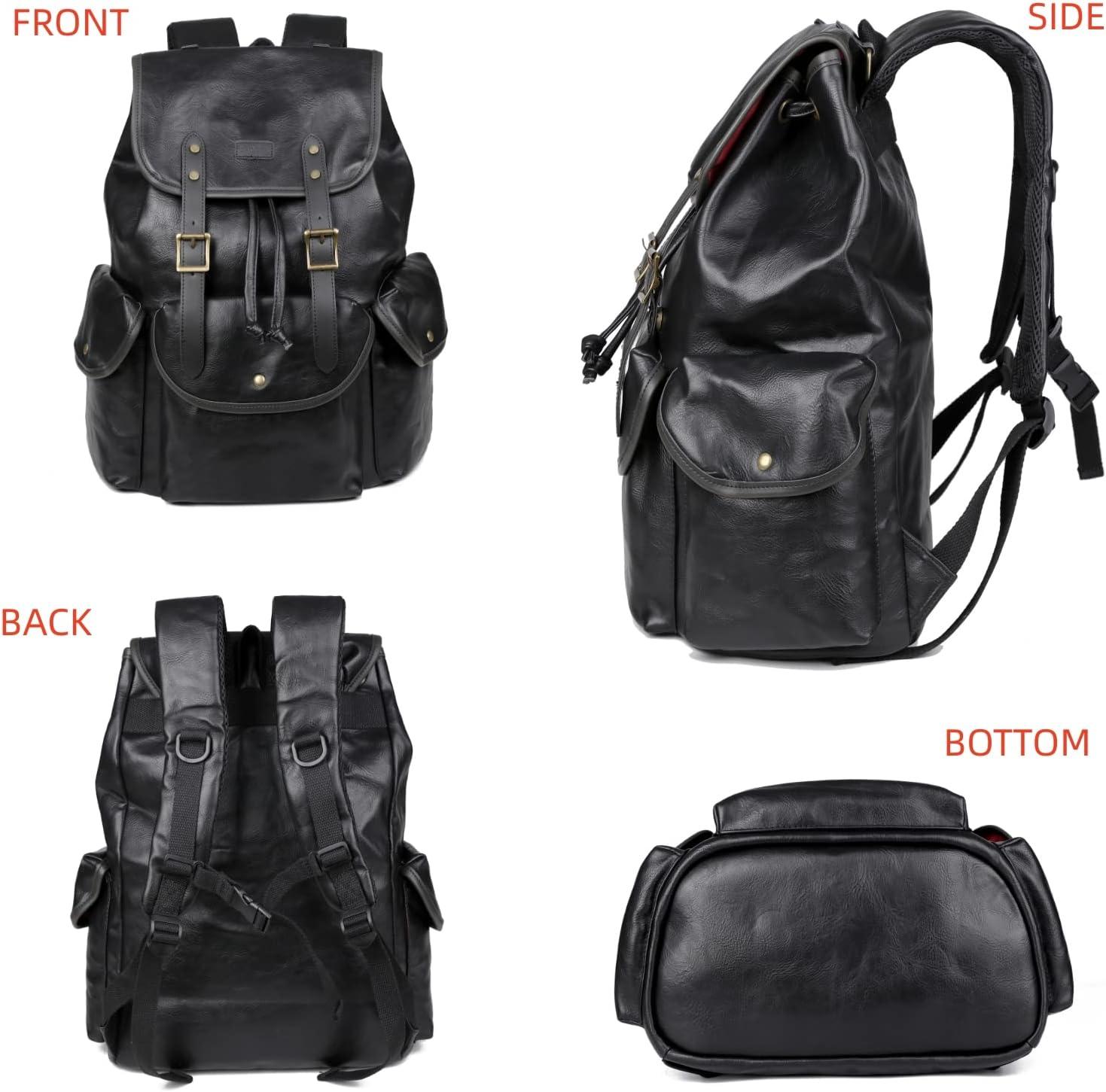 FR Fashion Co. 15.6″ Vegan Leather Laptop Backpack - Mann