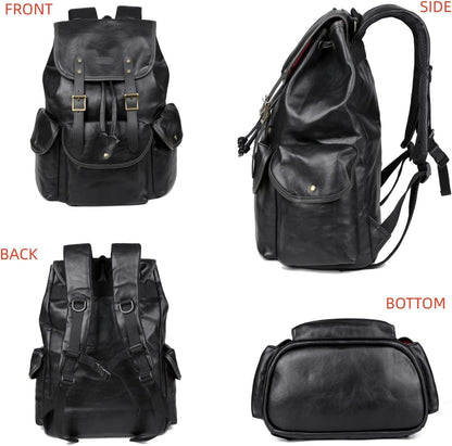 FR Fashion Co. 15.6″ Vegan Leather Laptop Backpack - Mann