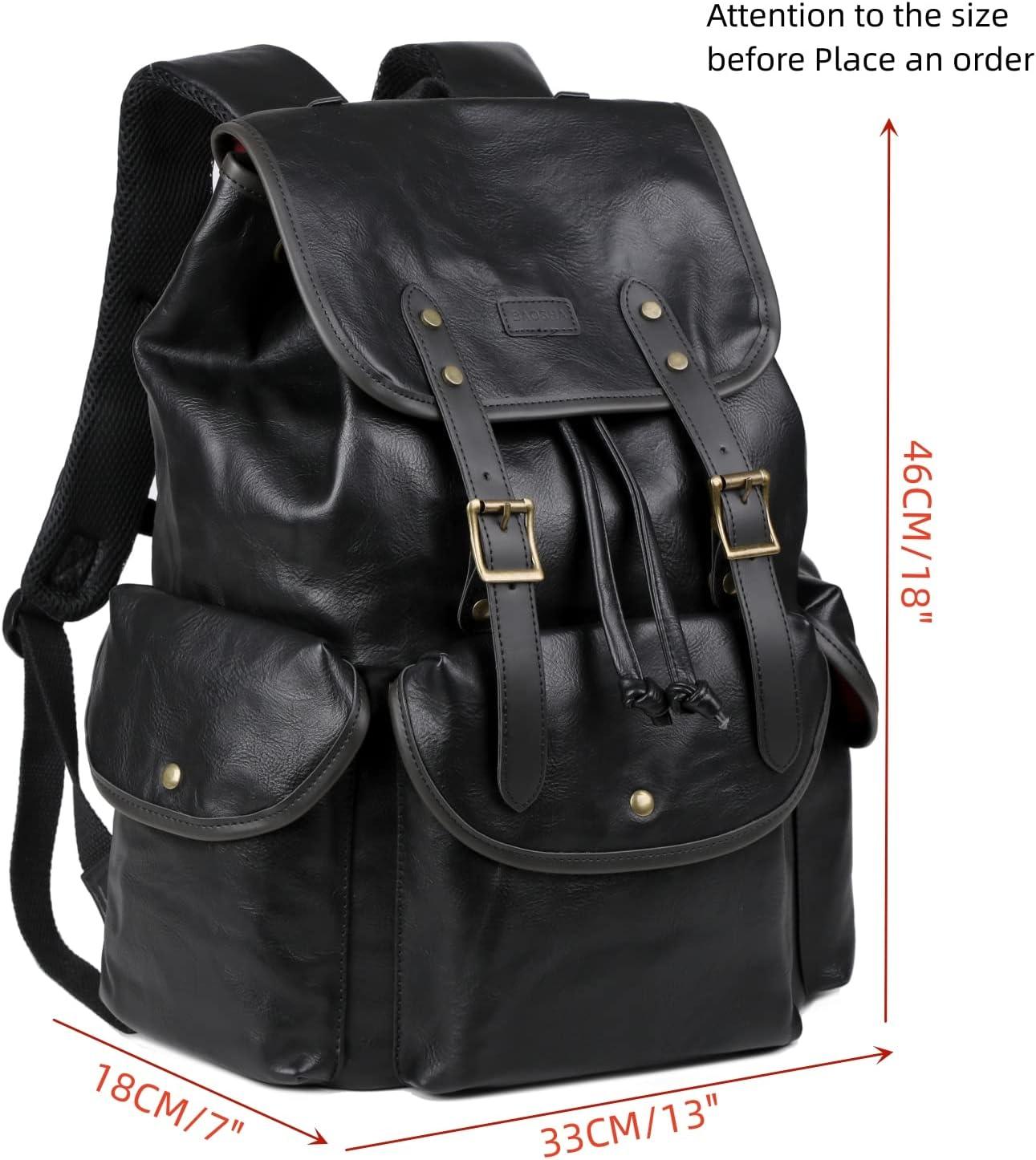FR Fashion Co. 15.6″ Vegan Leather Laptop Backpack - Mann