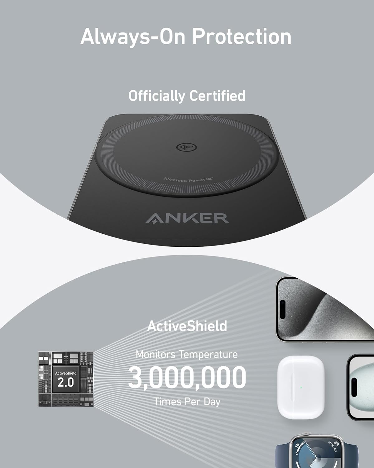 Anker MagGo Wireless Charging Station (Foldable 3-in-1) - Mann