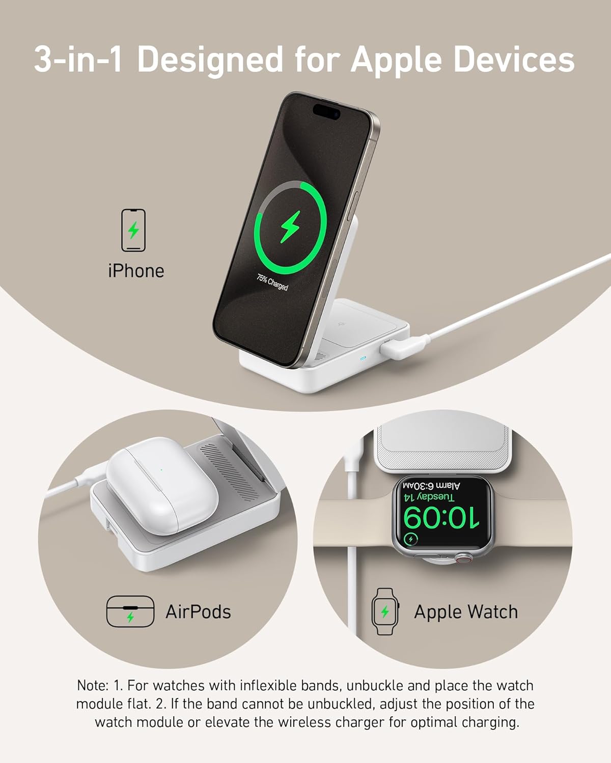 Anker MagGo Wireless Charging Station (Foldable 3-in-1) - Mann