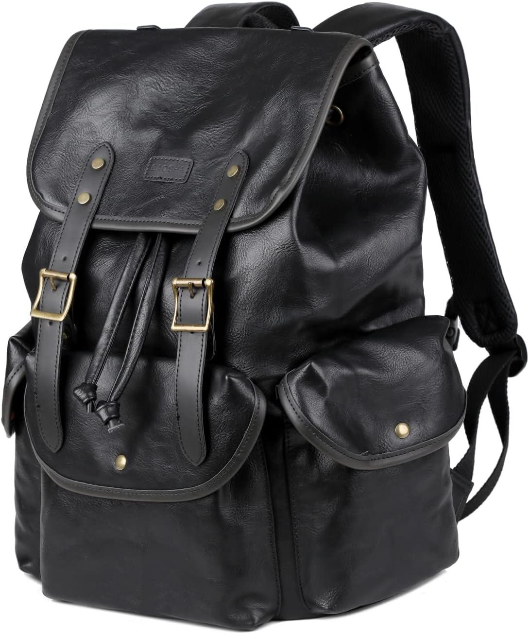 FR Fashion Co. 15.6″ Vegan Leather Laptop Backpack - Mann