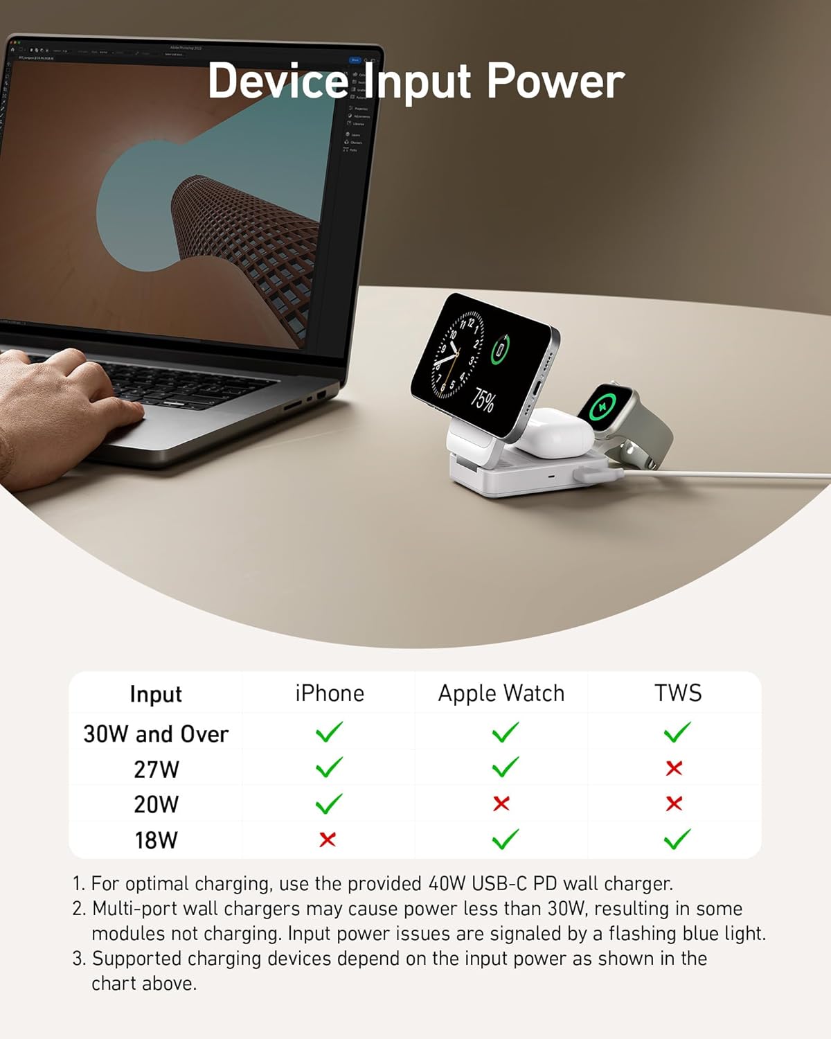 Anker MagGo Wireless Charging Station (Foldable 3-in-1) - Mann