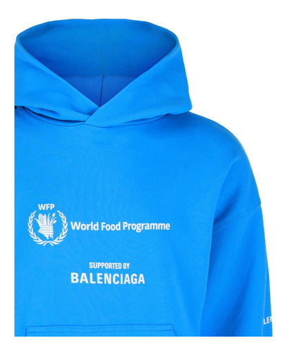 Balenciaga X World Food Programme Graphic Print Hoodie 'Blue'