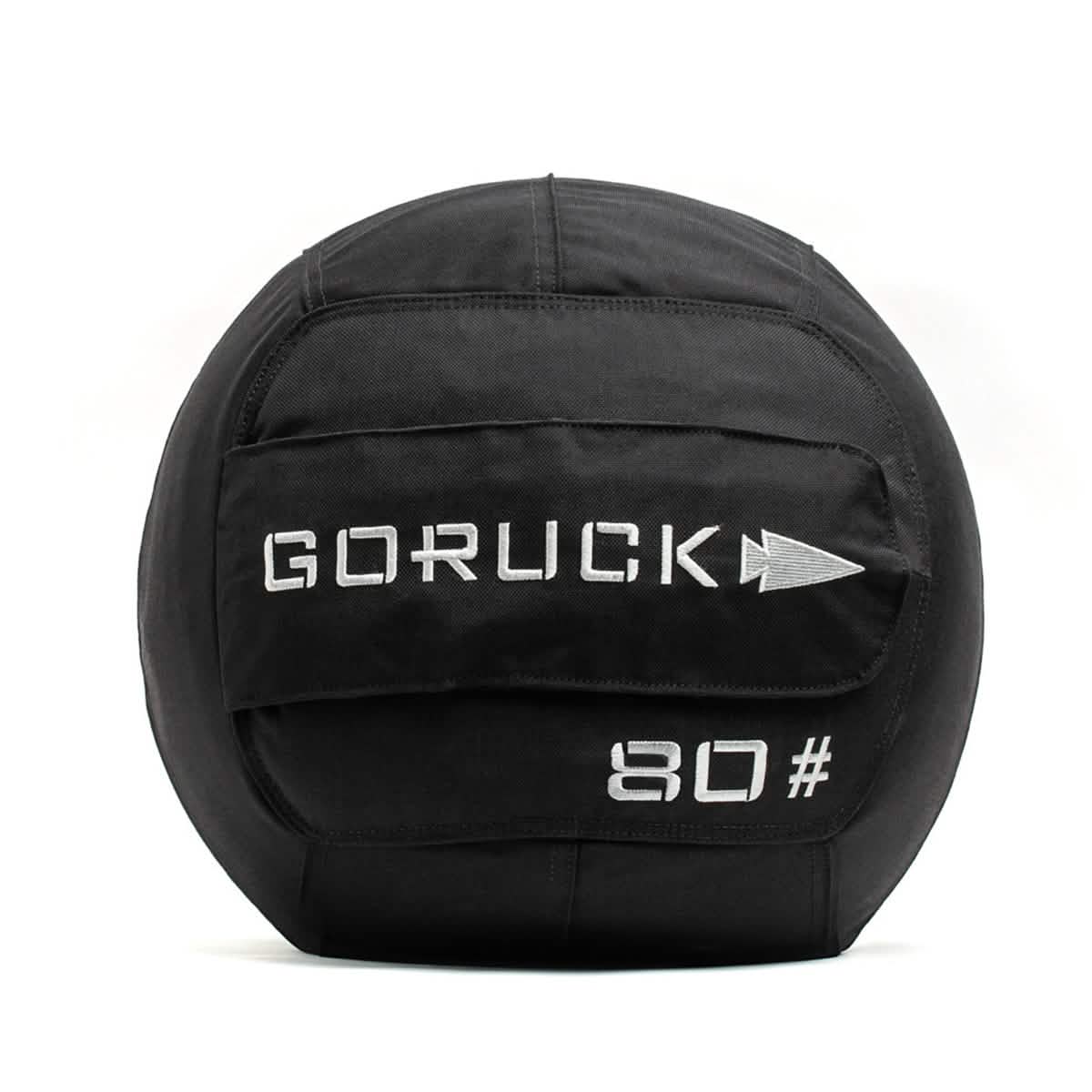 GORUCK black 80 lb weighted sandbag for men's fitness, durable gym gear