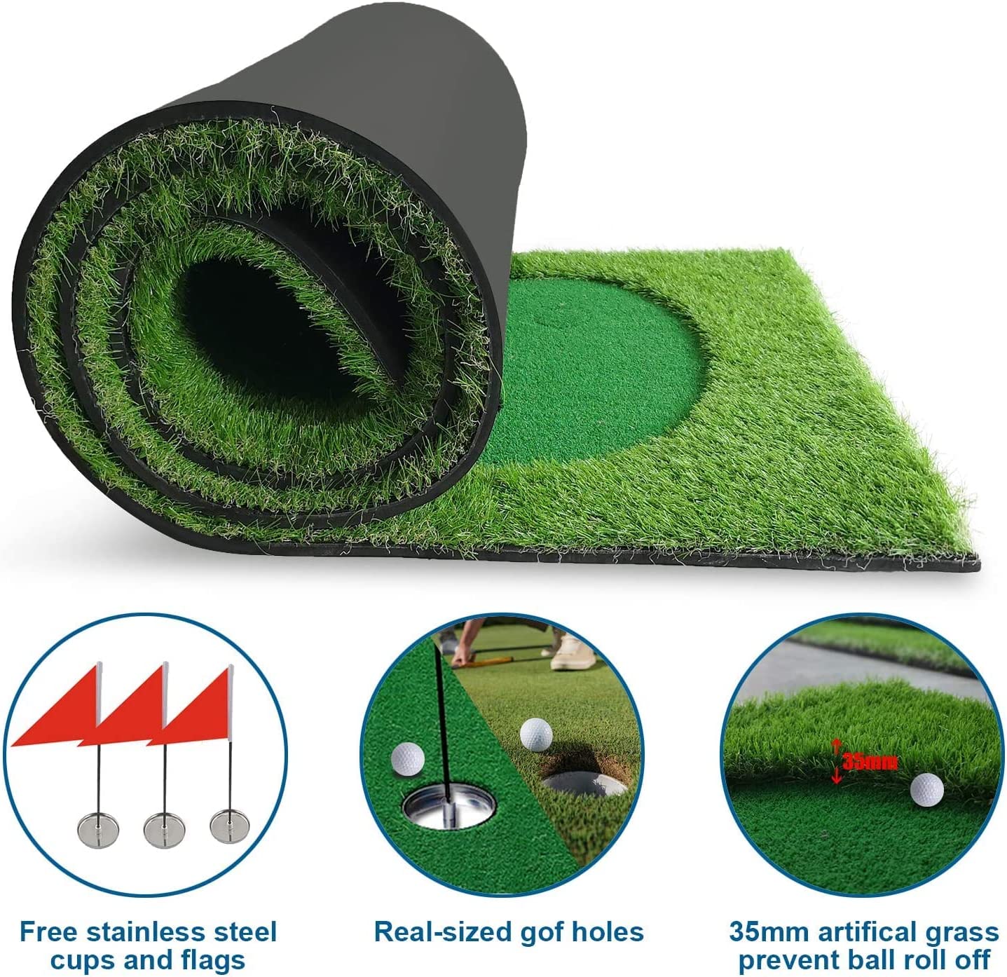Yunic Golf Putting Green (5ft x 10ft) - Mann