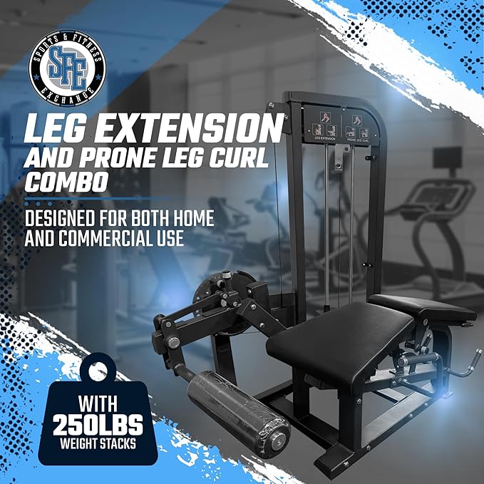 SFE Selectorized Leg Extension & Prone Leg Curl Combo w/250lb Weight Stack