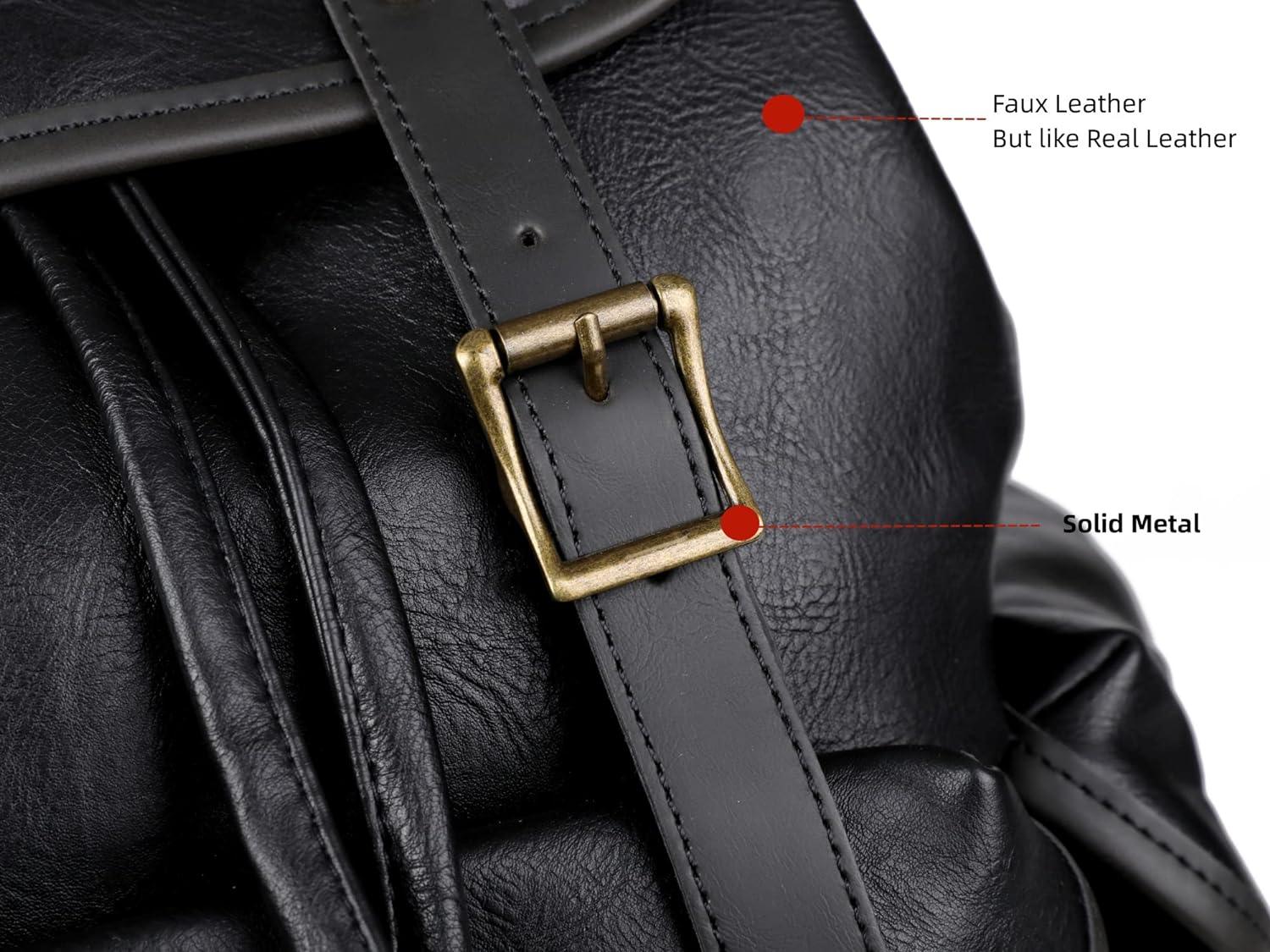 FR Fashion Co. 15.6″ Vegan Leather Laptop Backpack - Mann