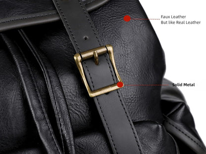 FR Fashion Co. 15.6″ Vegan Leather Laptop Backpack - Mann