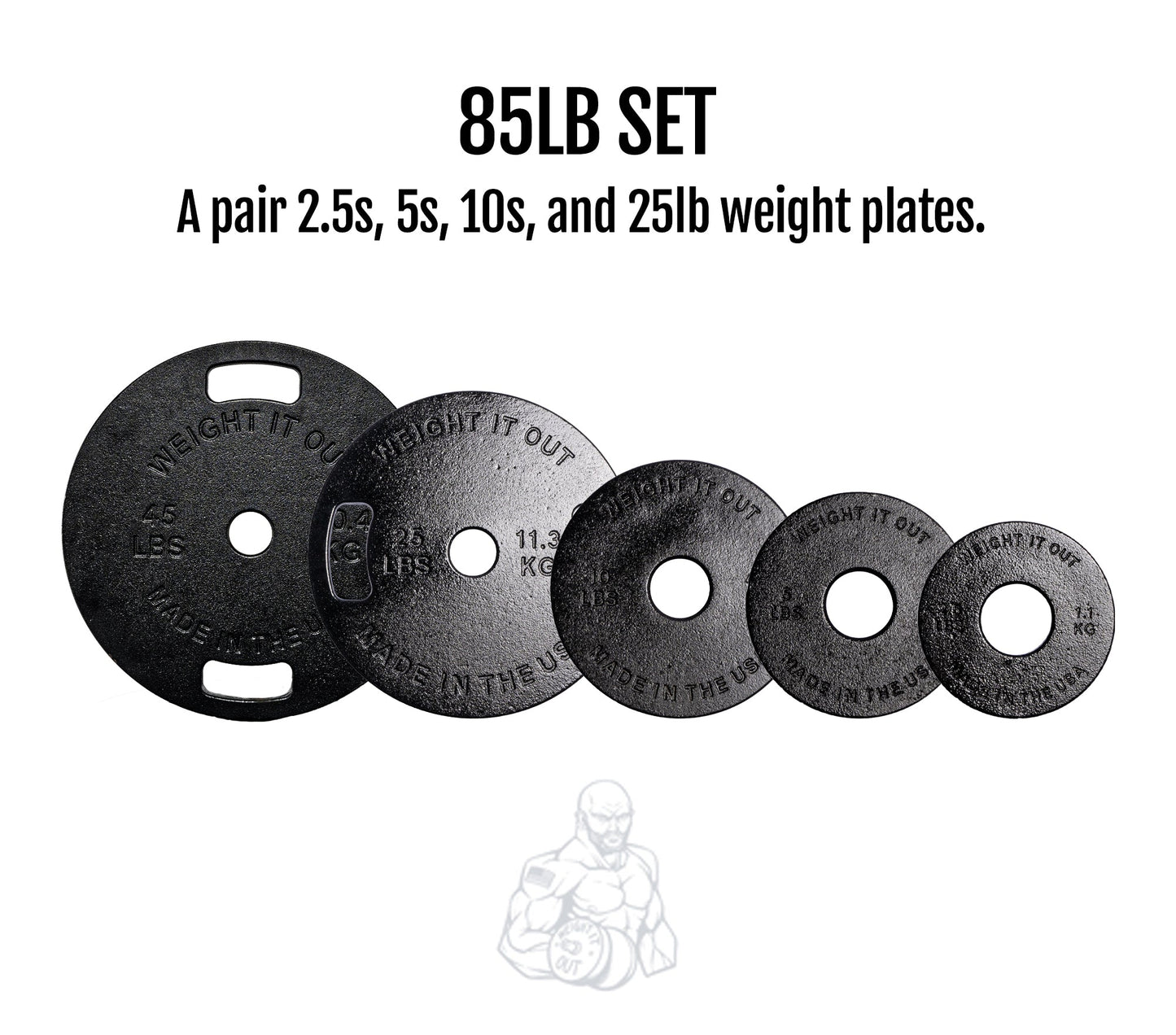 Weight It Out - 
Cast Iron Machined Weight Plate Sets - Mann