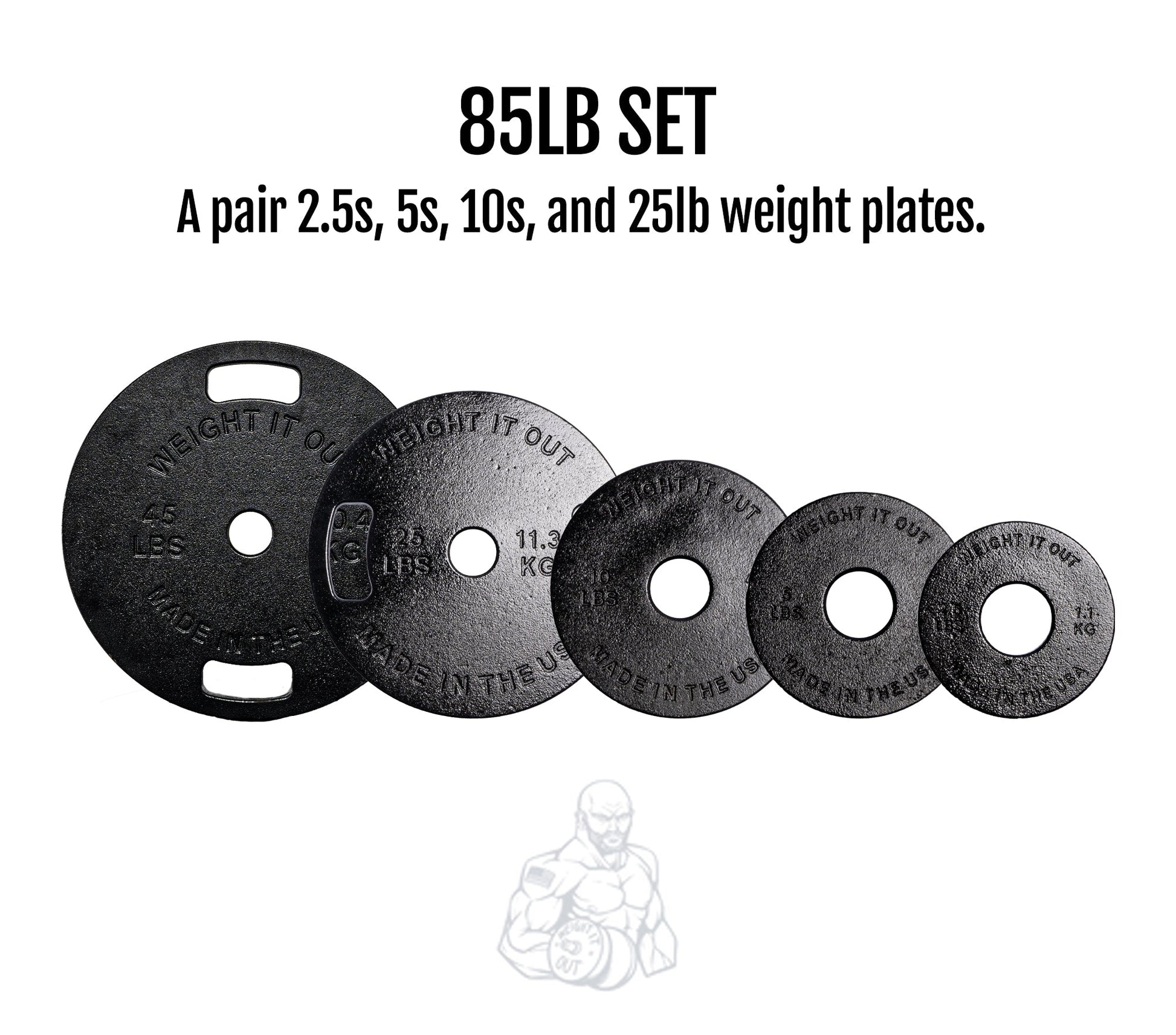 Weight It Out - 
Cast Iron Machined Weight Plate Sets - Mann