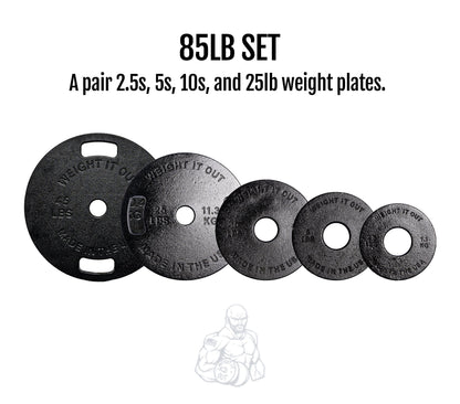 Weight It Out - 
Cast Iron Machined Weight Plate Sets - Mann