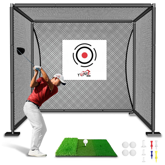 Yunic Golf Driving Practice Cage (Black) - Mann